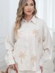 Camicia in lino con palme ricamate