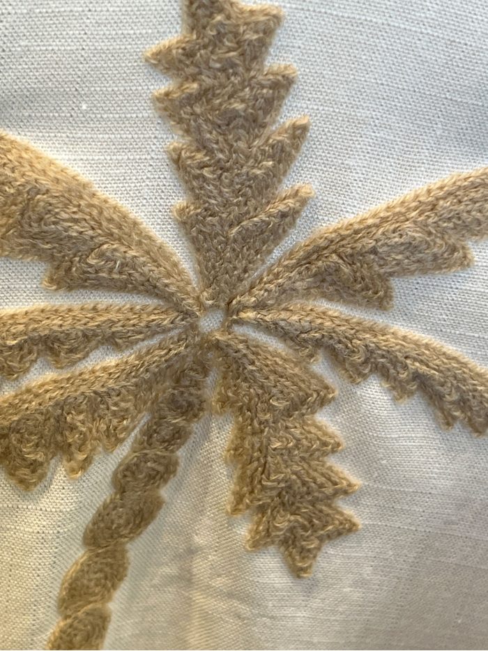 Camicia in lino con palme ricamate