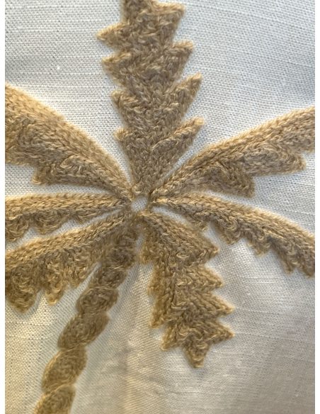 Camicia in lino con palme ricamate