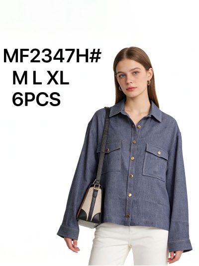 Denim effect overshirt with pockets 2