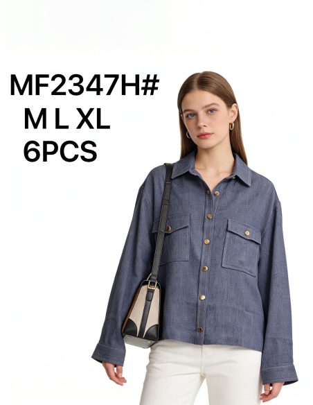 Sobrecamisa efecto denim bolsillos