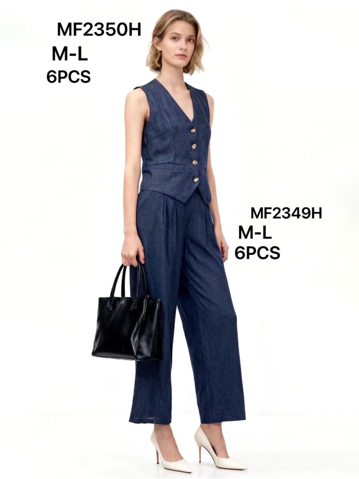 Pantalón recto efecto denim