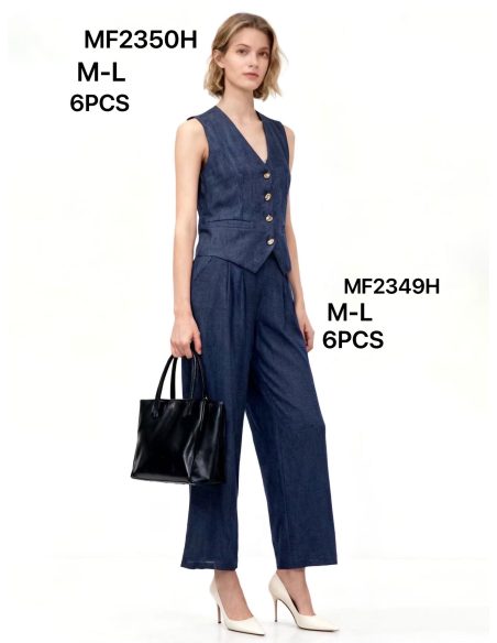 Pantalón recto efecto denim