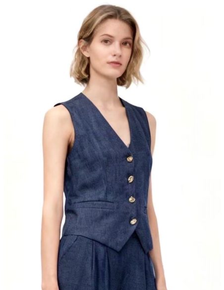 Sakko mit Denim-Effekt und Knöpfen