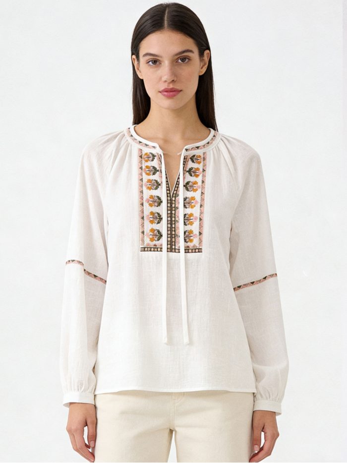 Blusa boho bordado étnico