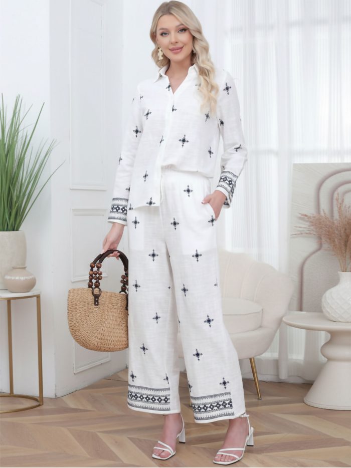 Conjunto Camisa bordada + Pantalón