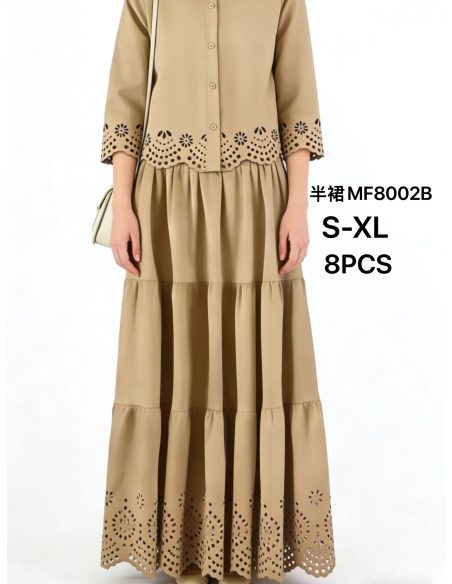 Falda larga efecto antelina calada