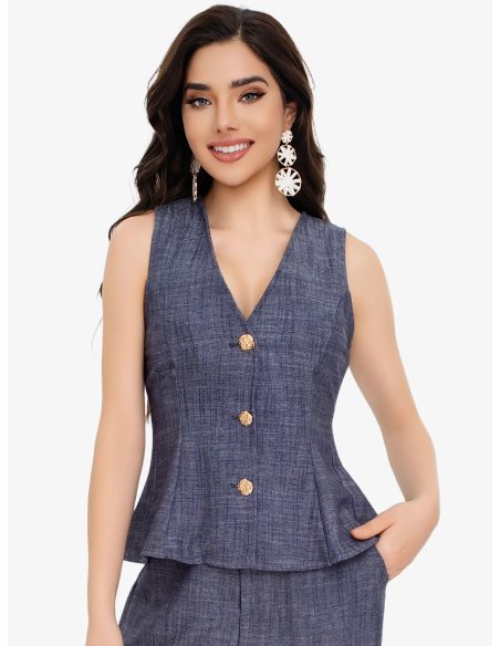 Gilet boutons bijoux