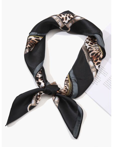 Pañuelo pequeño efecto seda animal print