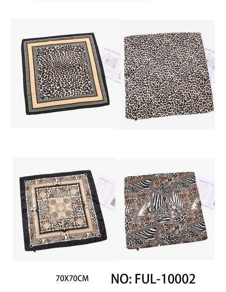 Pañuelo pequeño efecto seda animal print