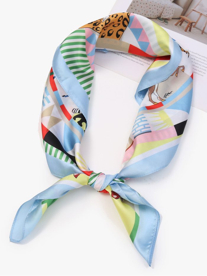 Pañuelo pequeño efecto seda estampado