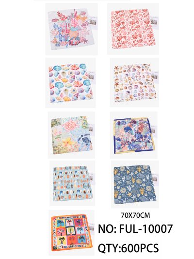 Pañuelo pequeño efecto seda inspiración marina 2