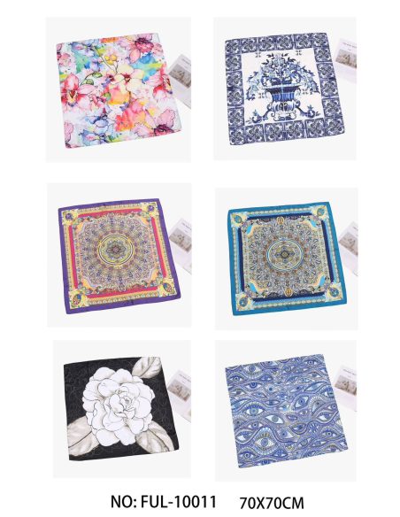 Pañuelo pequeño efecto seda estampado