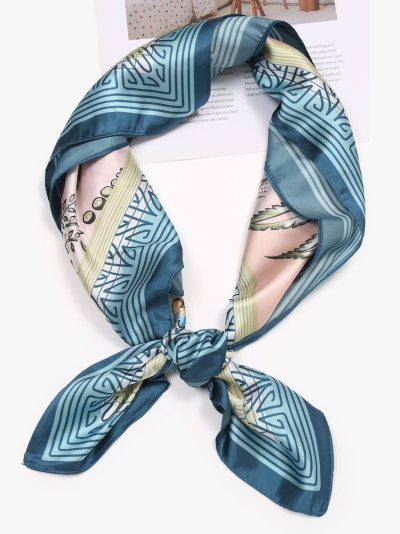 Pañuelo pequeño efecto seda floral