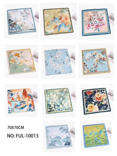 Pañuelo pequeño efecto seda floral 2