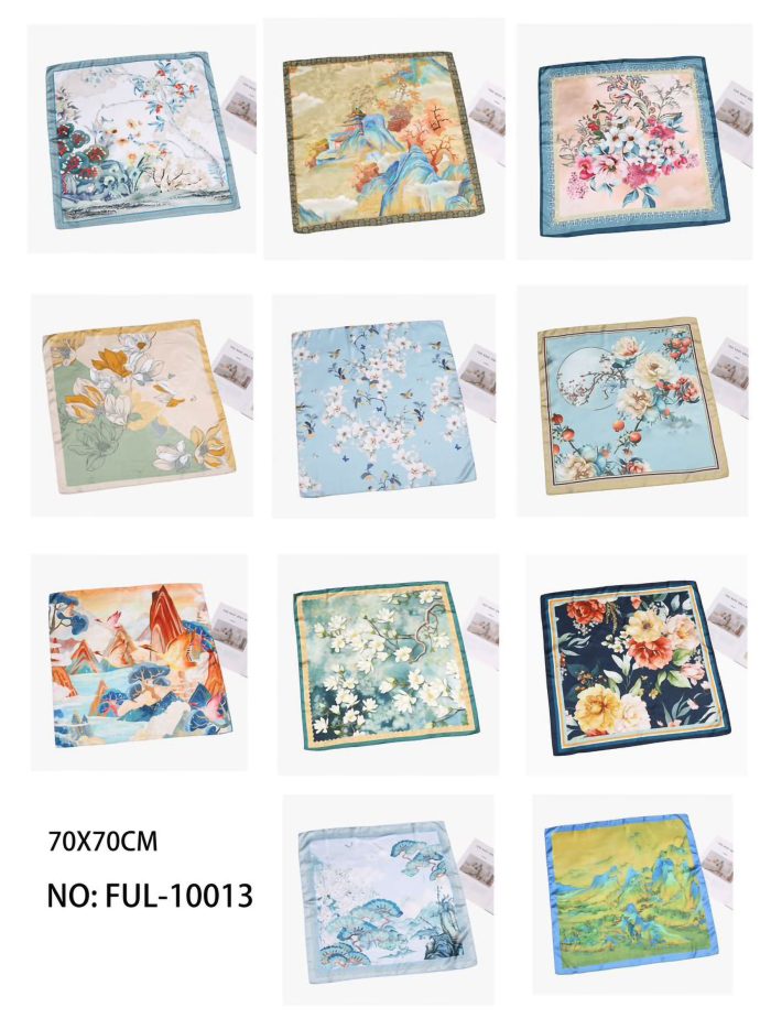 Pañuelo pequeño efecto seda floral