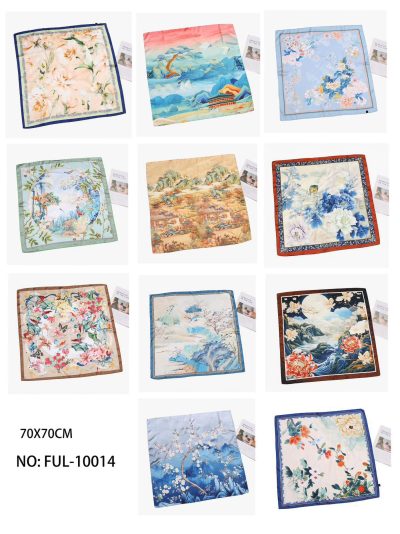 Pañuelo pequeño efecto seda floral 2