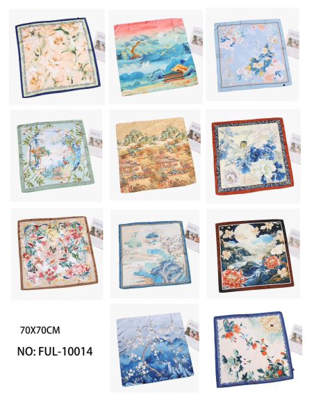 Pañuelo pequeño efecto seda floral