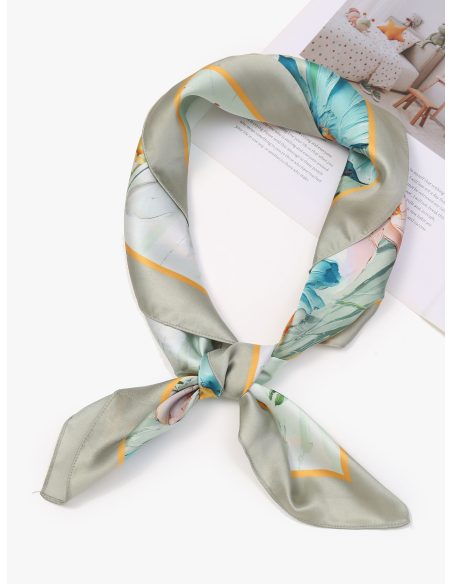 Pañuelo pequeño efecto seda flores silvestres