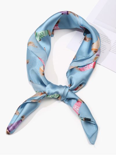 Pañuelo pequeño efecto seda perros salchicha