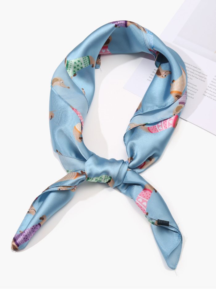 Pañuelo pequeño efecto seda perros salchicha