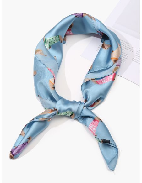 Pañuelo pequeño efecto seda perros salchicha