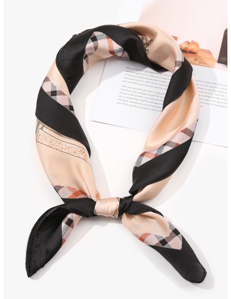 Pañuelo pequeño efecto seda tartán clásico