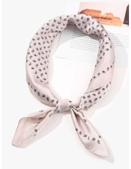 Lenço pequeno efeito seda mini paisley.