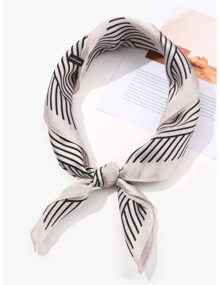 Pañuelo pequeño efecto seda líneas geométricas