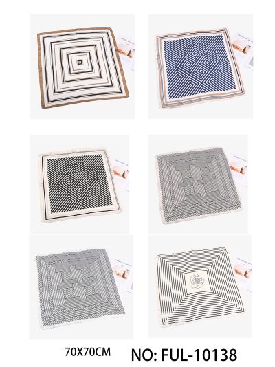 Pañuelo pequeño efecto seda líneas geométricas 2