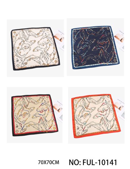 Pañuelo pequeño efecto seda cadena ecuestre