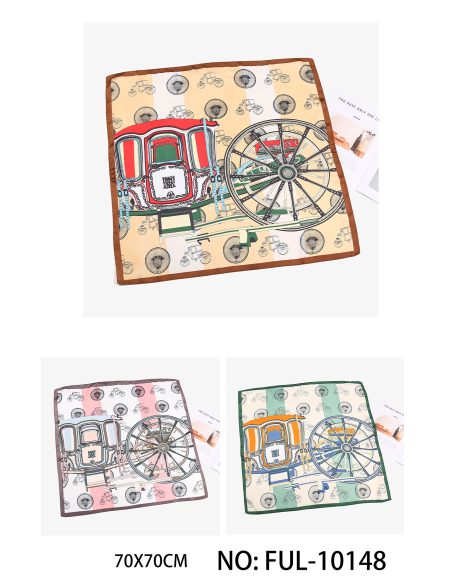 Pañuelo pequeño efecto seda carruaje vintage