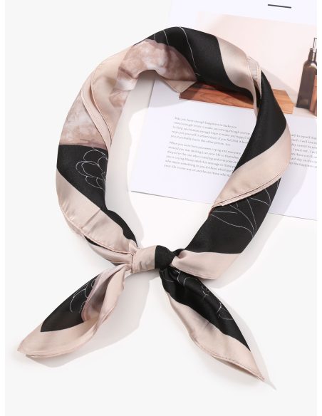 Pañuelo pequeño efecto seda flores minimalistas