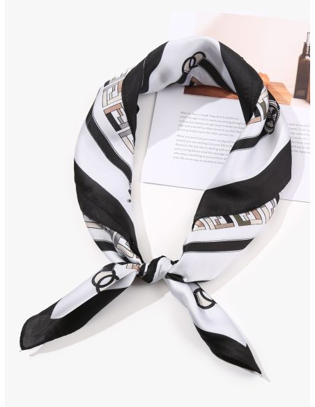 Pañuelo pequeño efecto seda mosaico geométrico