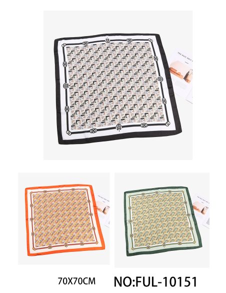 Pañuelo pequeño efecto seda mosaico geométrico