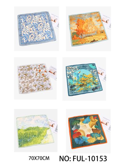 Pañuelo pequeño efecto seda arte paisaje 2