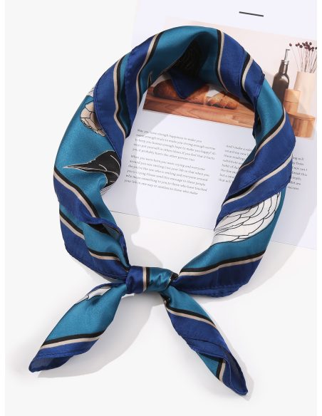 Lenço pequeno efeito seda botânica.