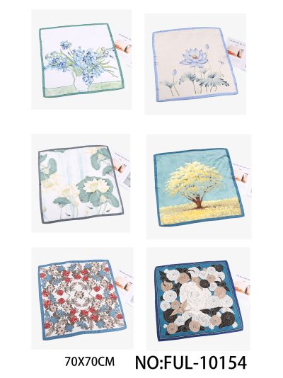 Pañuelo pequeño efecto seda botánico 2