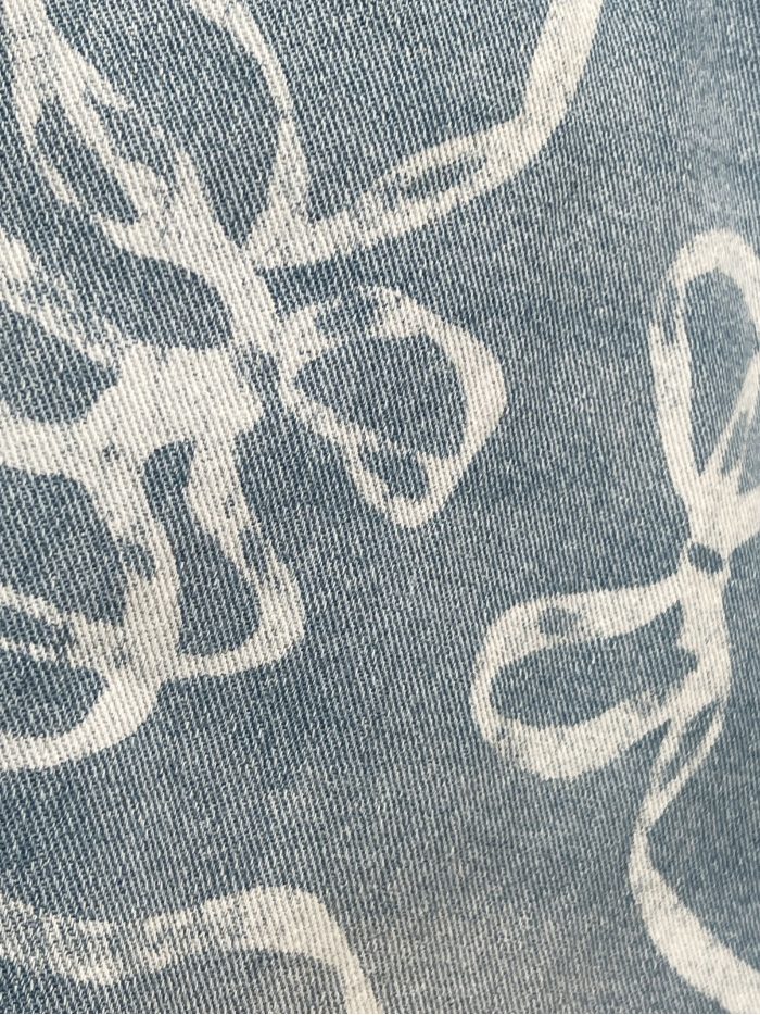 Jeans wide leg estampado lazos