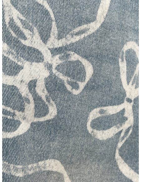 Jeans wide leg estampado lazos