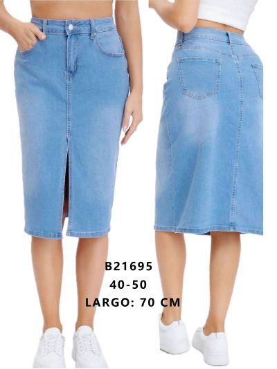 Gonna midi in denim taglia grande. 2