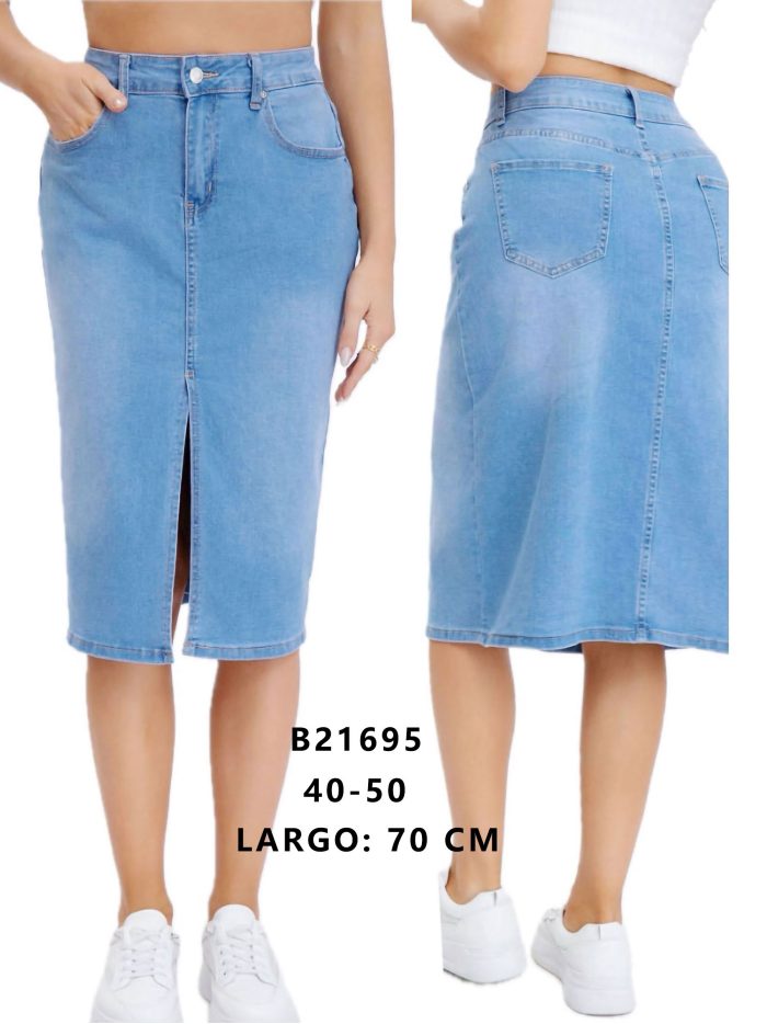 Midi-Denimrock in großen Größen