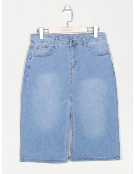 Midi-Denimrock in großen Größen