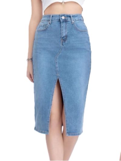 Falda denim midi abertura