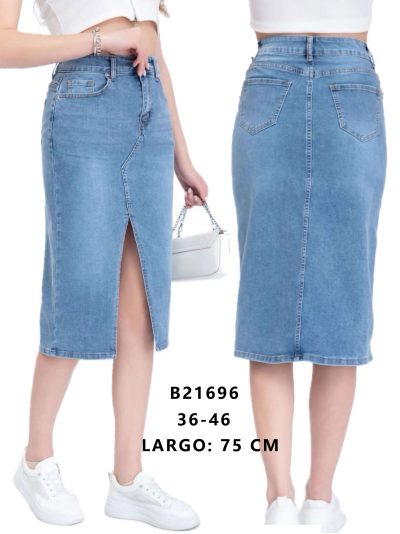 Falda denim midi abertura 2