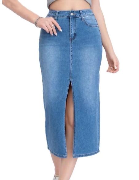 Falda denim larga