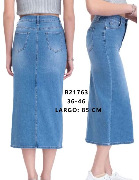 Falda denim larga