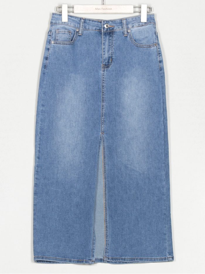 Falda denim larga