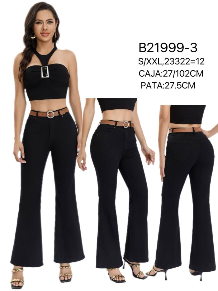 Jeans flare cinturón