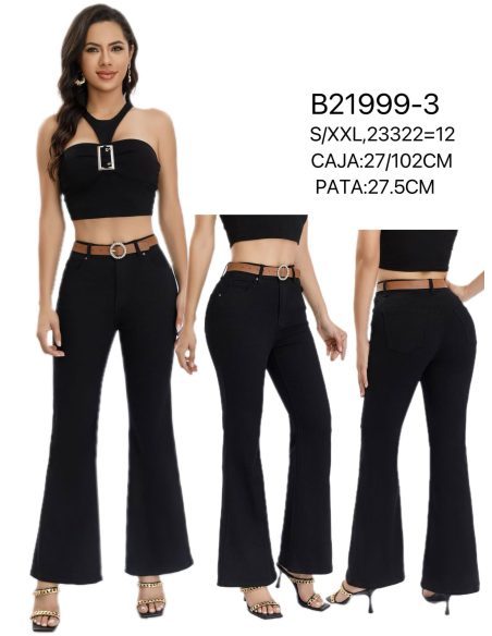 Jeans flare cinturón